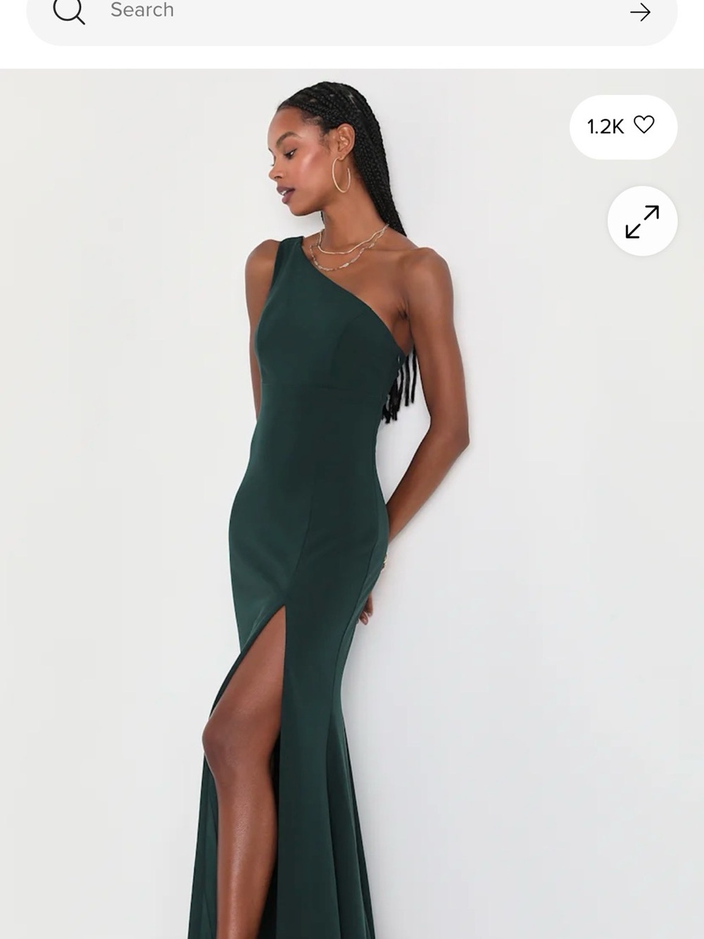 Lulus One-Shoulder Emerald Green Evening Gown